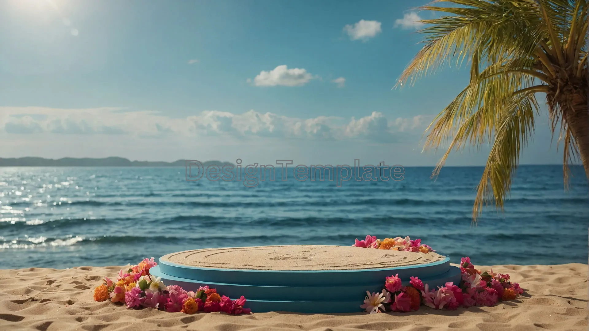 High-Quality PNG Image of a 3D Circle Podium in Fresh Summer Sale Colors image
